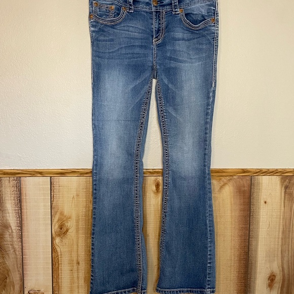 Seven 7 Women’s Jeans size 10 Boot Cut Embellished Pockets - Picture 3 of 10
